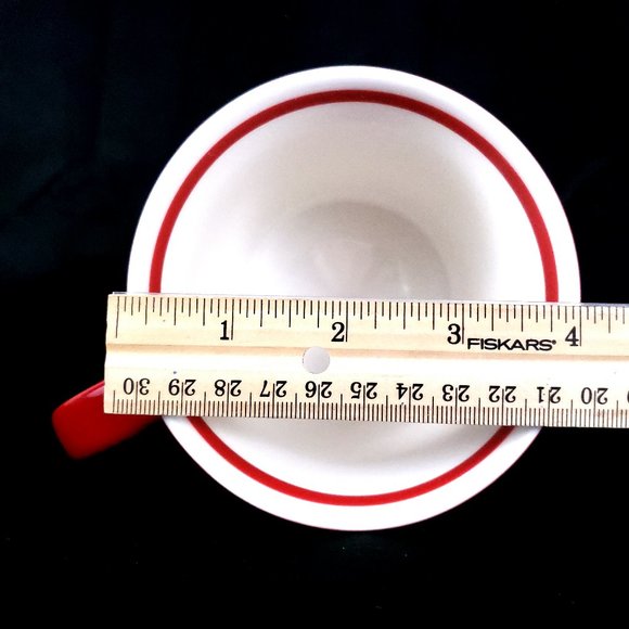 Starbucks 2010 New Bone China Etched Logo Mug 16oz Color Red and White - Picture 4 of 5